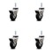 Service Caster 3 Inch Hooded Neoprene Rubber 5/16 Inch Threaded Stem Casters with Brakes, 4PK SCC-TS03S310-NPRB-BC-B-5161815-4 - alternate 1
